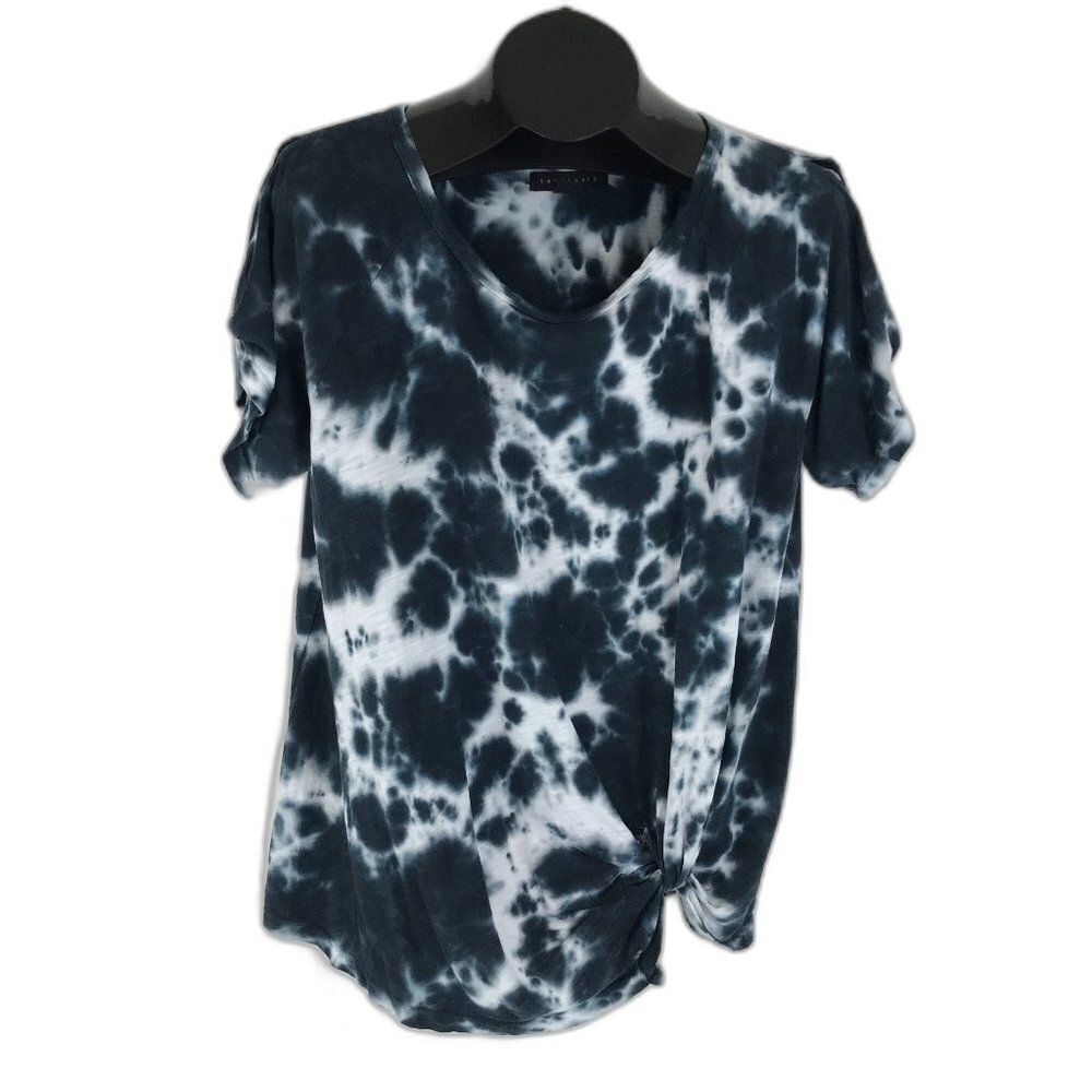Sanctuary Sherlin Cold Shoulder Tie Dye Knit Top Women's Plus Size 1X Knot Front